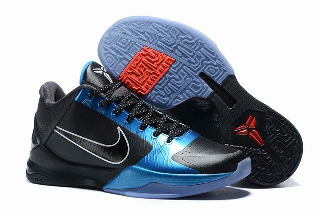 Nike Kobe 5 Men's Basketball Shoes Black Blue-01